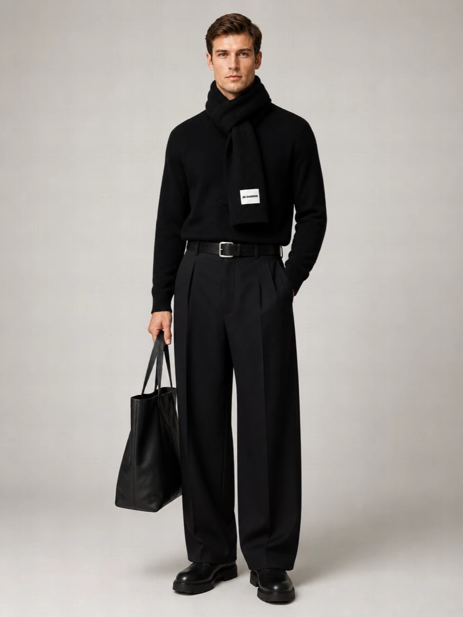Jil Sander Ribbed Crew Neck Wool Jumper