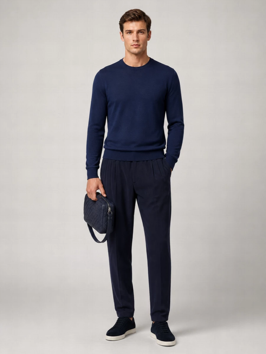 Giorgio Armani Virgin Wool Ribbed Crew-Neck Jumper