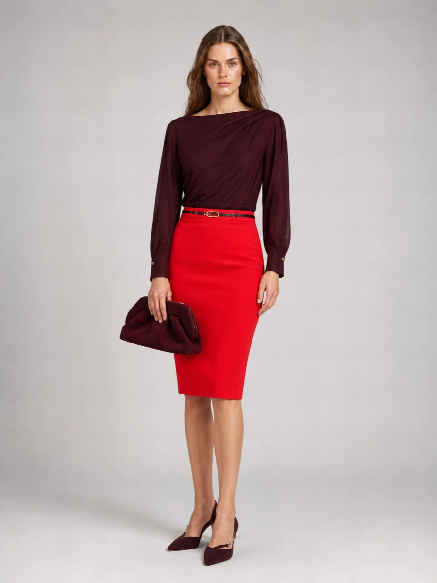 Elisabetta Franchi Logo-Detail Pencil Skirt