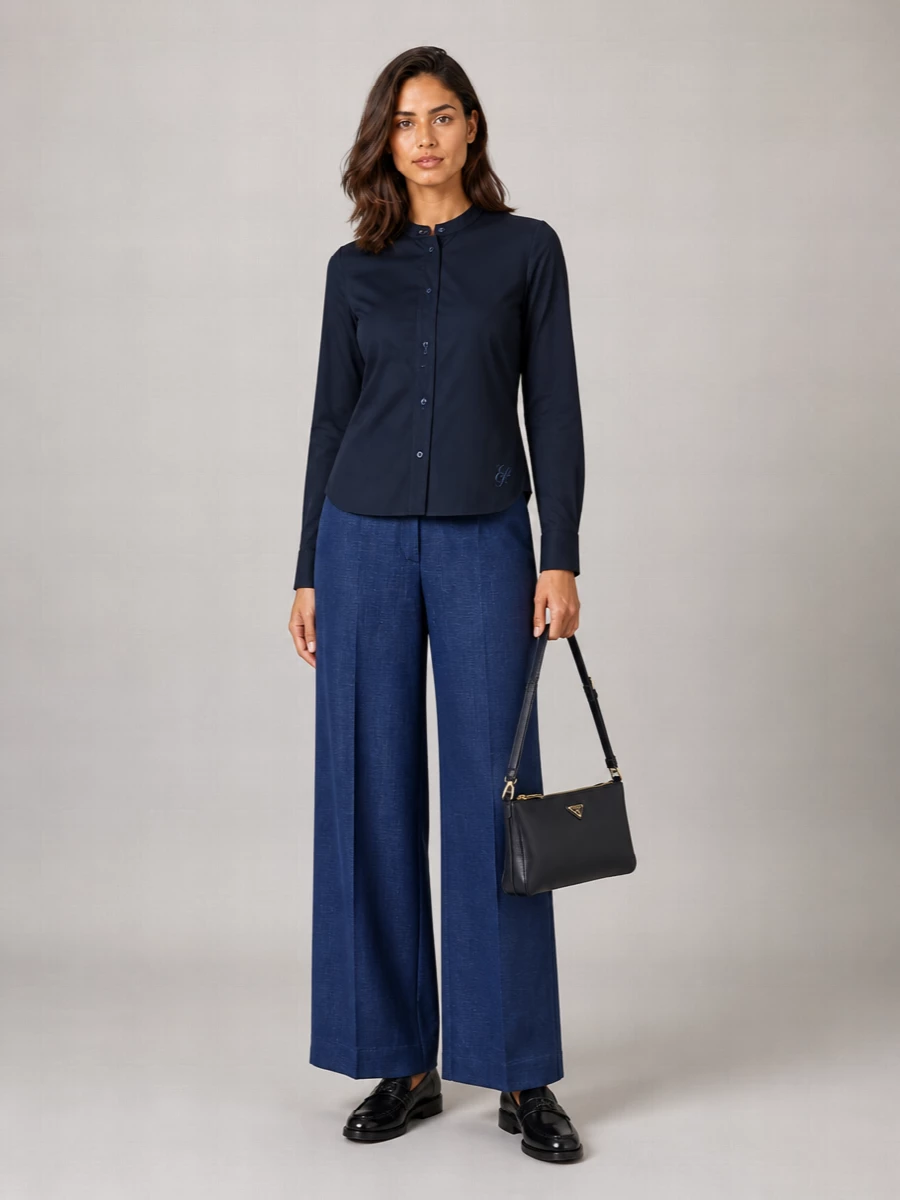 Emporio Armani Cotton Embroidered Long-Sleeve Shirt