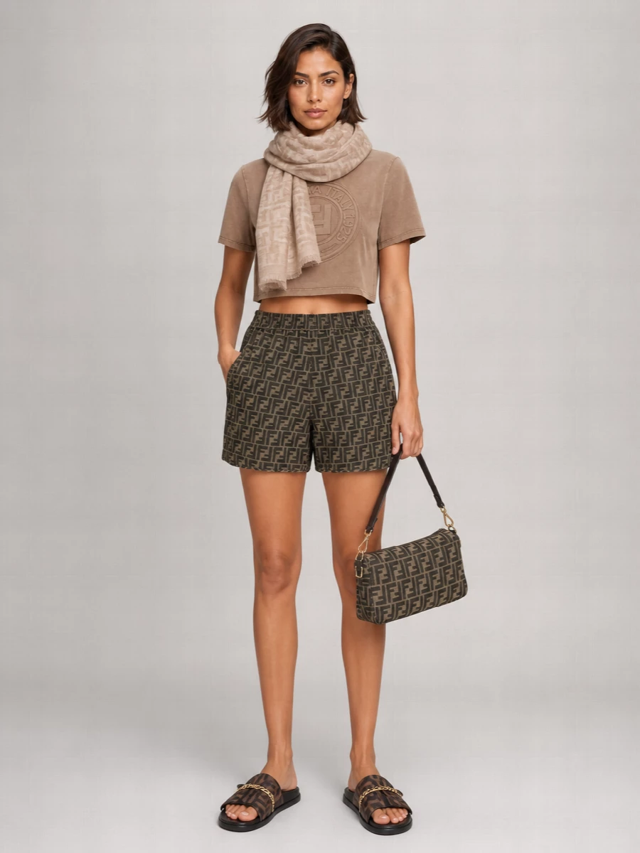 Fendi Jacquard Canvas Shorts