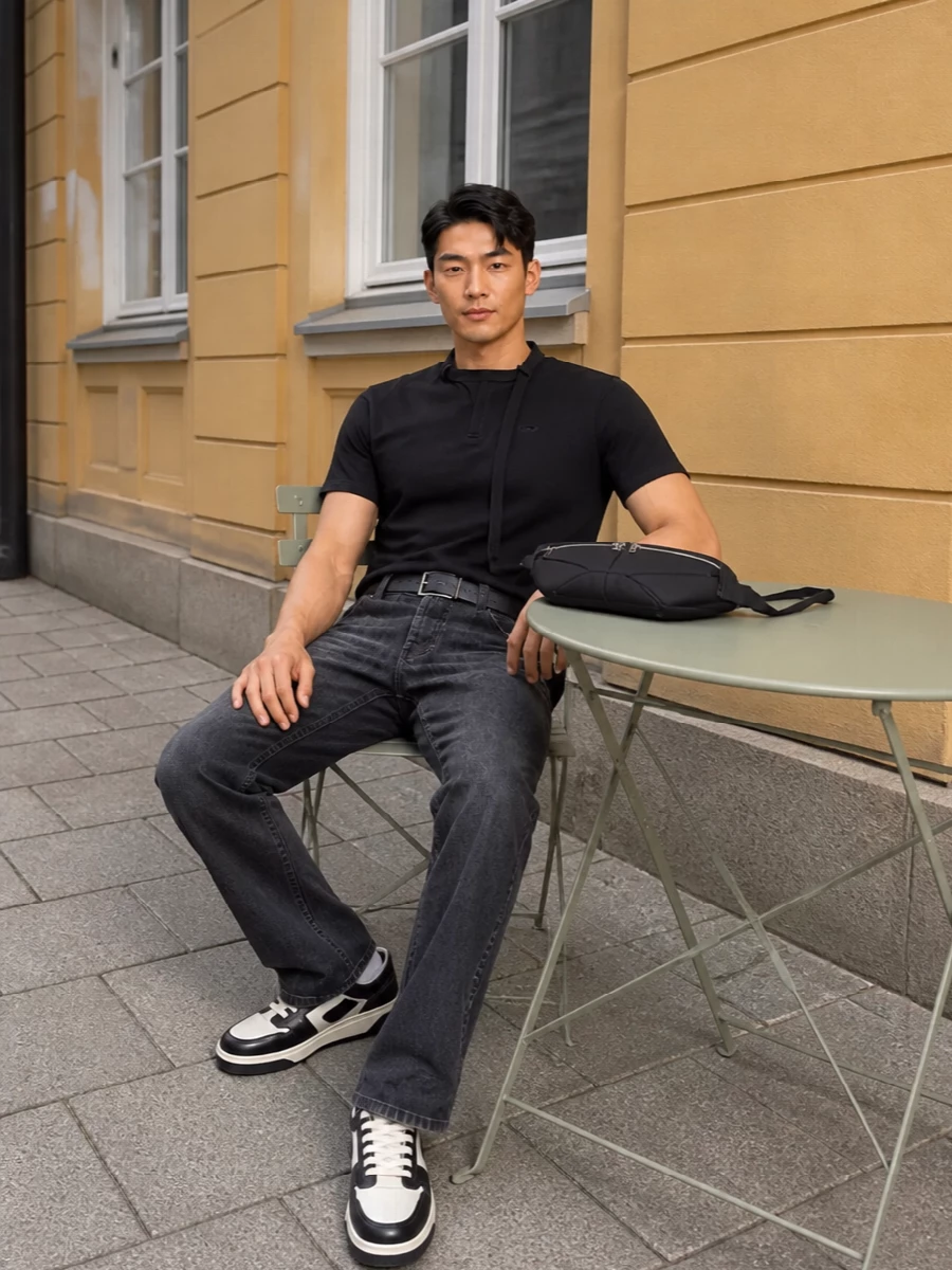 Diesel black t shirt washed black jeans outfit