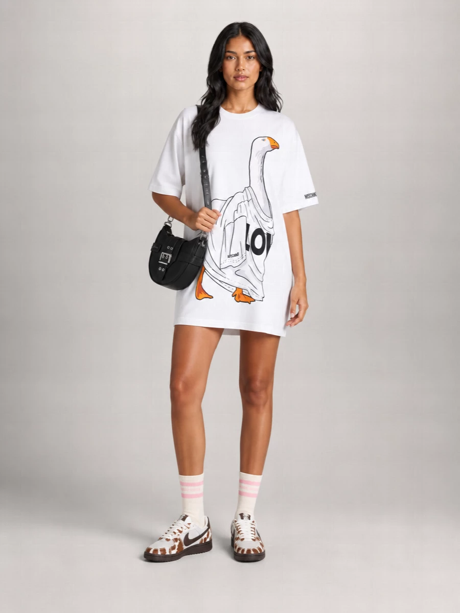 Moschino Cotton Ribbed Mini Dress