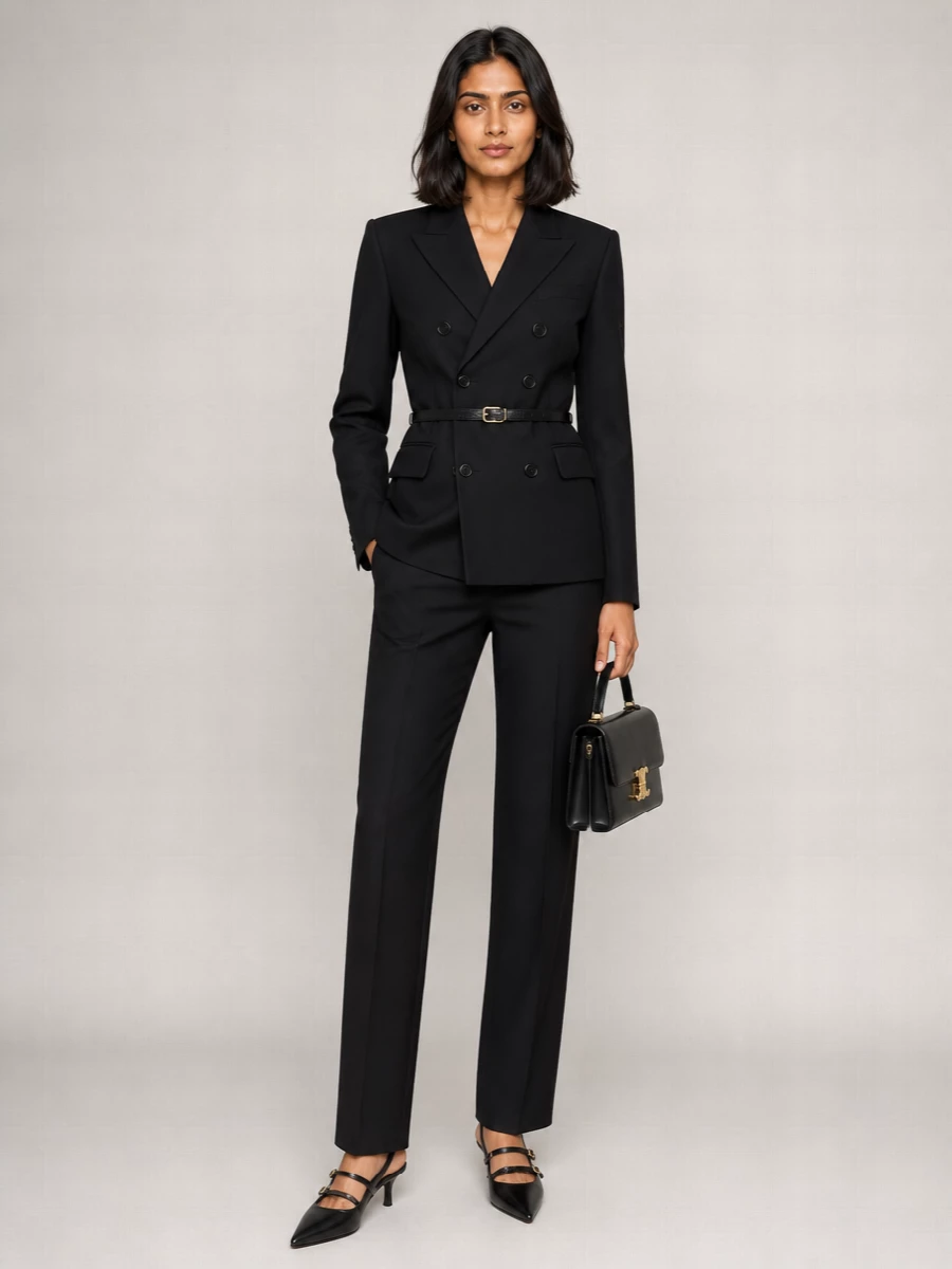 Celine Wool Double-Breasted Tailored Jacket