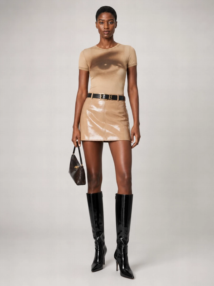 Jean Paul Gaultier Printed Tulle Dress