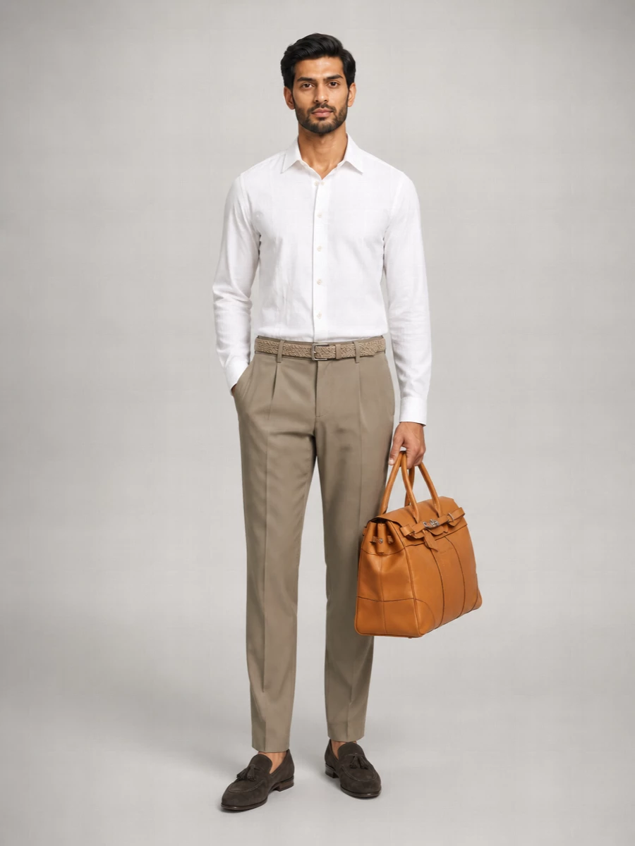 Brunello Cucinelli Cotton Wide-Leg Tailored Trousers