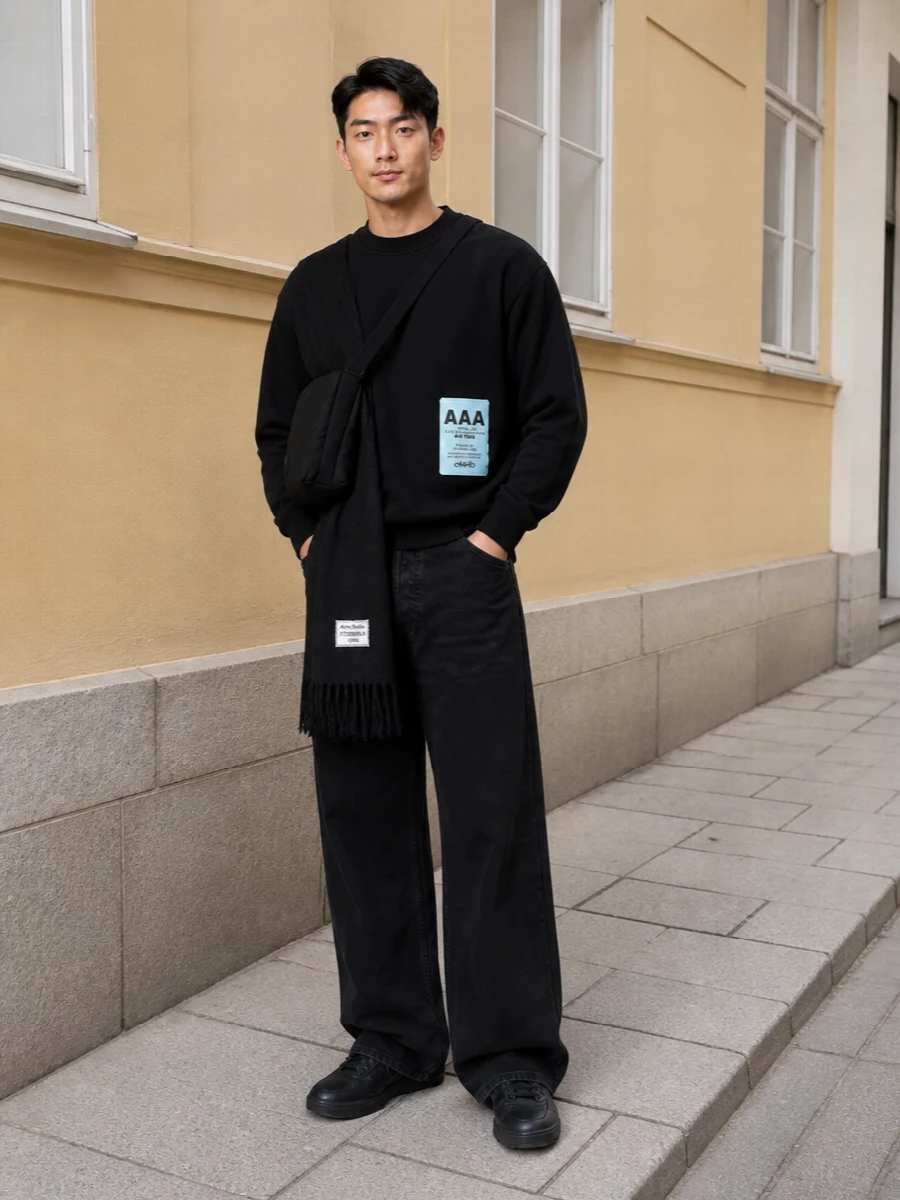 Ambush sweatshirt wide leg jeans amiri sneakers