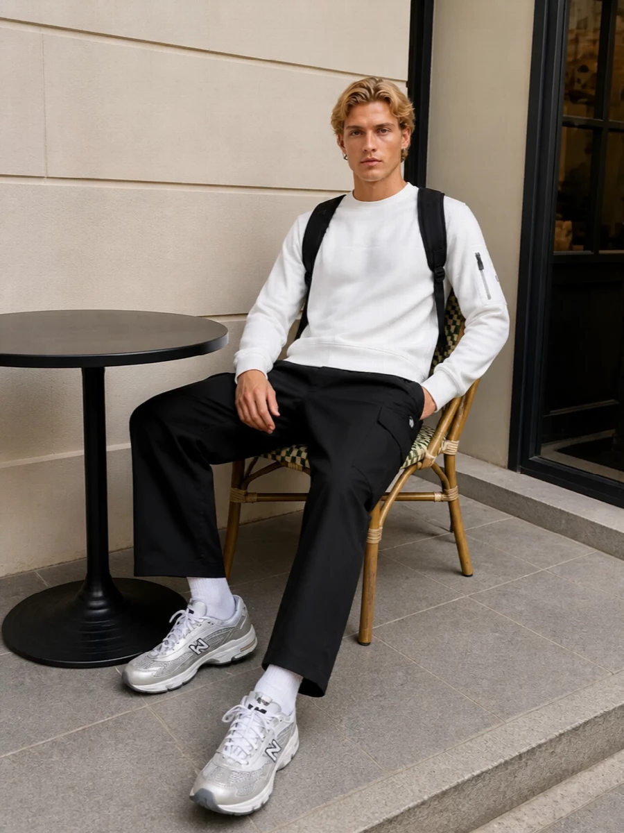 Kenzo cargo trousers new balance runners outfit