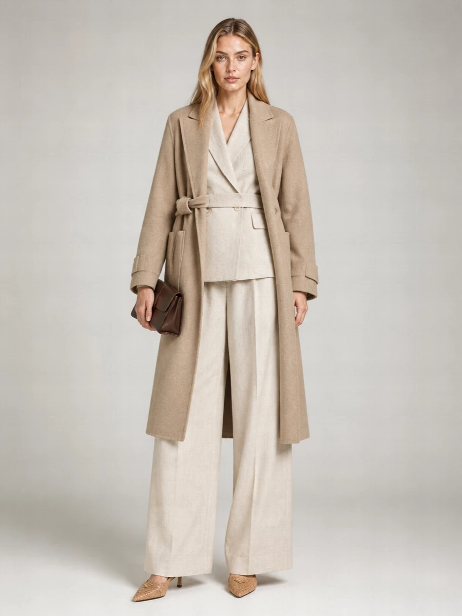 Max Mara Camel Hair Belted Single-Breasted Coat