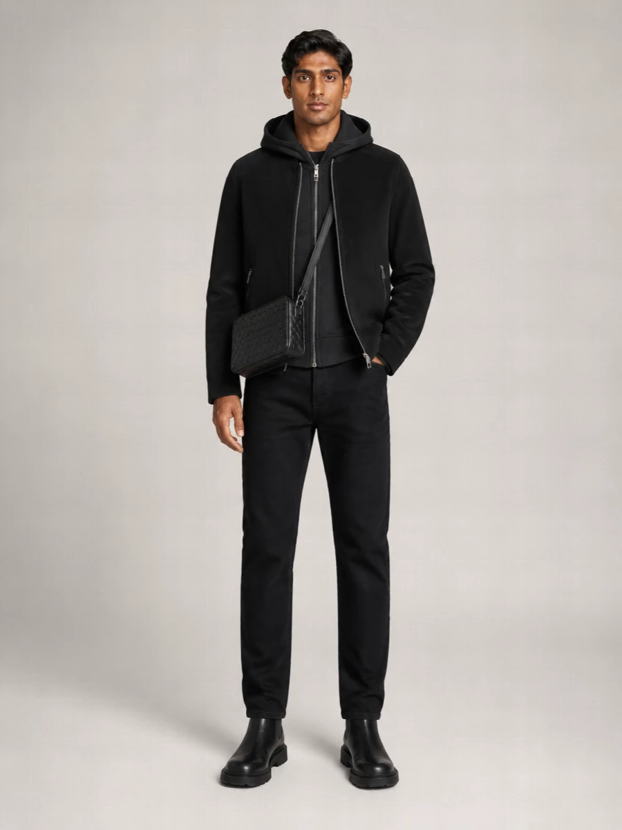 Giorgio Brato Lamb Leather Hooded Jacket