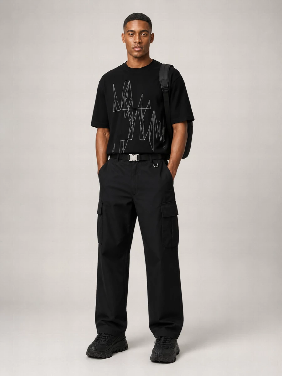 Moncler Stretch Cotton Wide-Leg Cargo Trousers