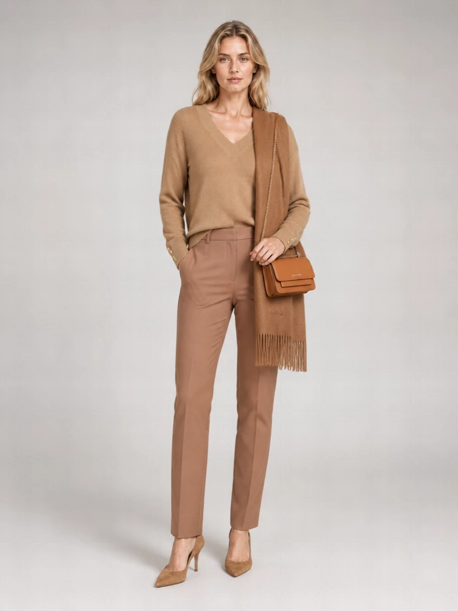 Michael Kors Merino Wool Loose-Fit V-Neck Jumper
