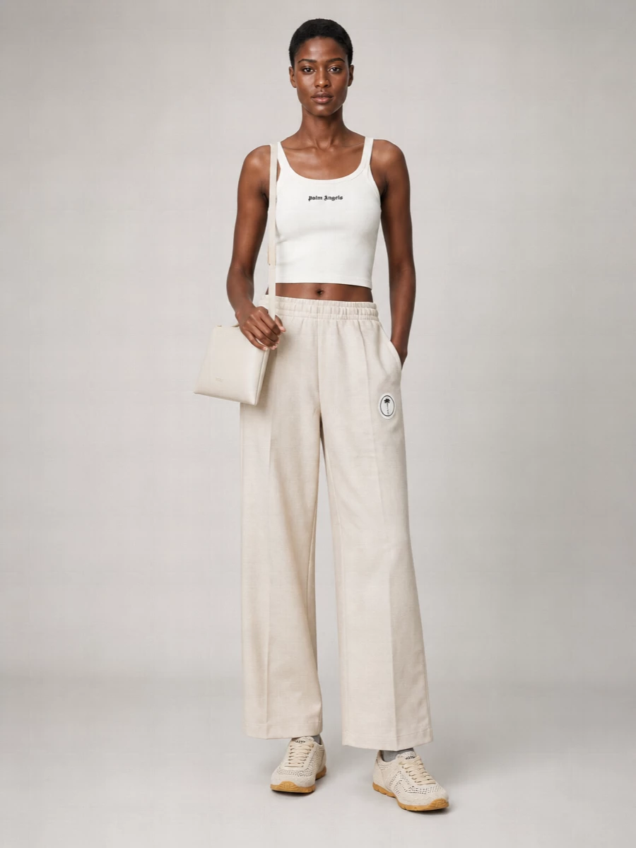 Palm Angels Linen Wide-Leg Trousers