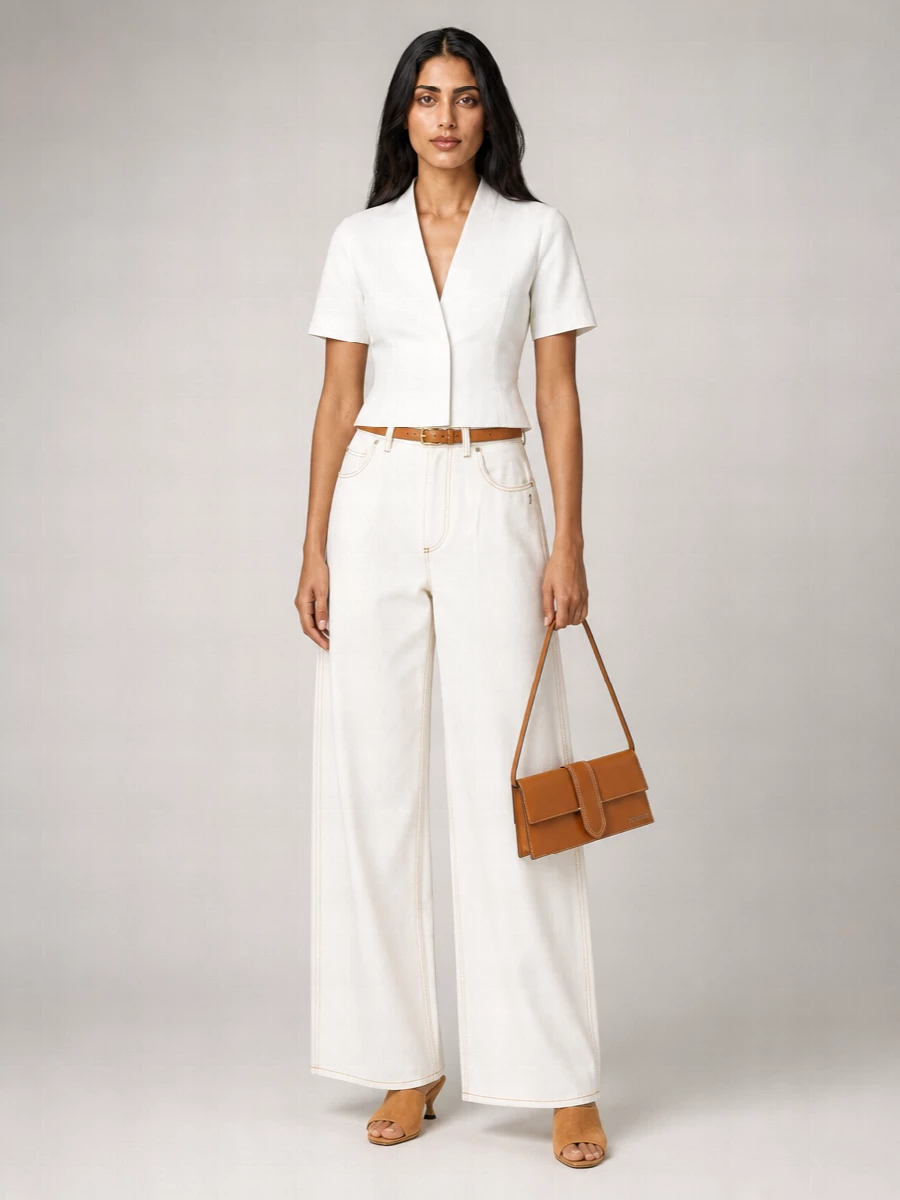Jacquemus Denim High-Rise Wide-Leg Jeans
