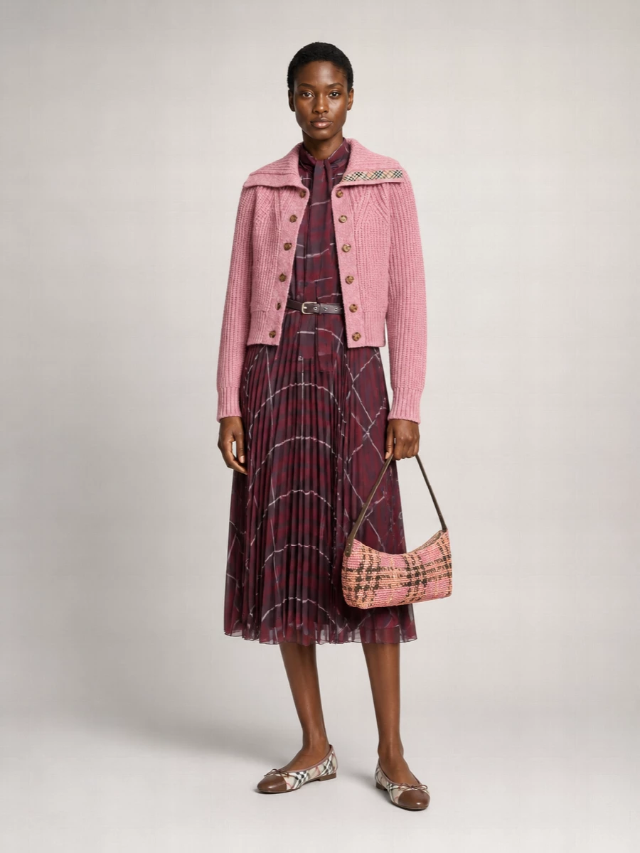 Burberry Wool Alpaca Thick-Ribbed Cardigan