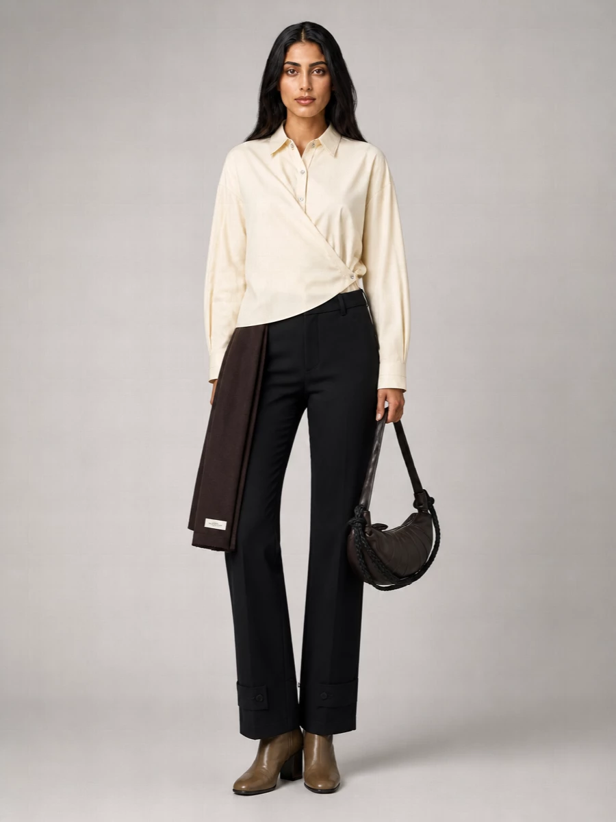 Lemaire Cotton Silk Asymmetric Shirt