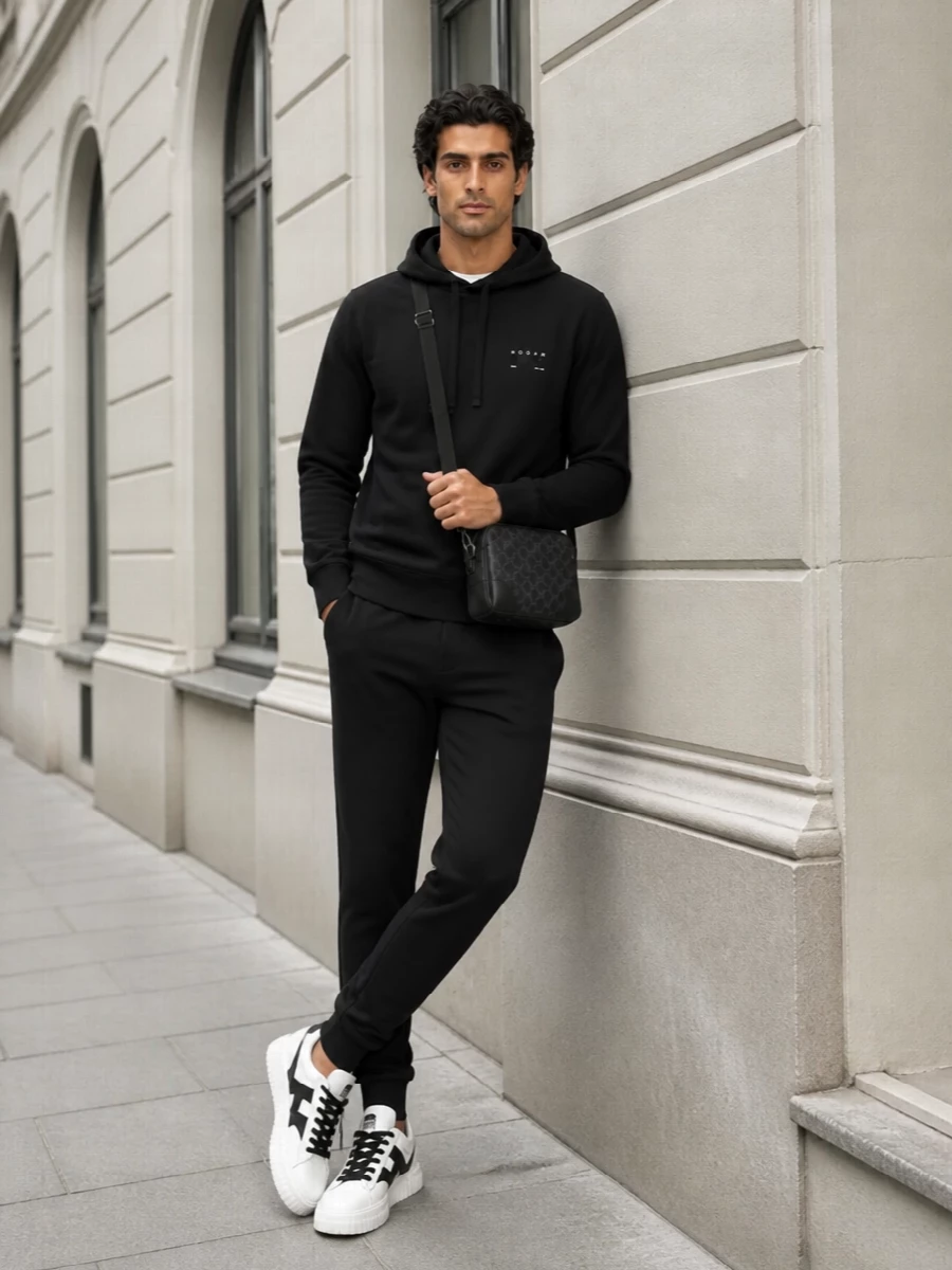 Hogan hoodie black joggers white hogan sneakers
