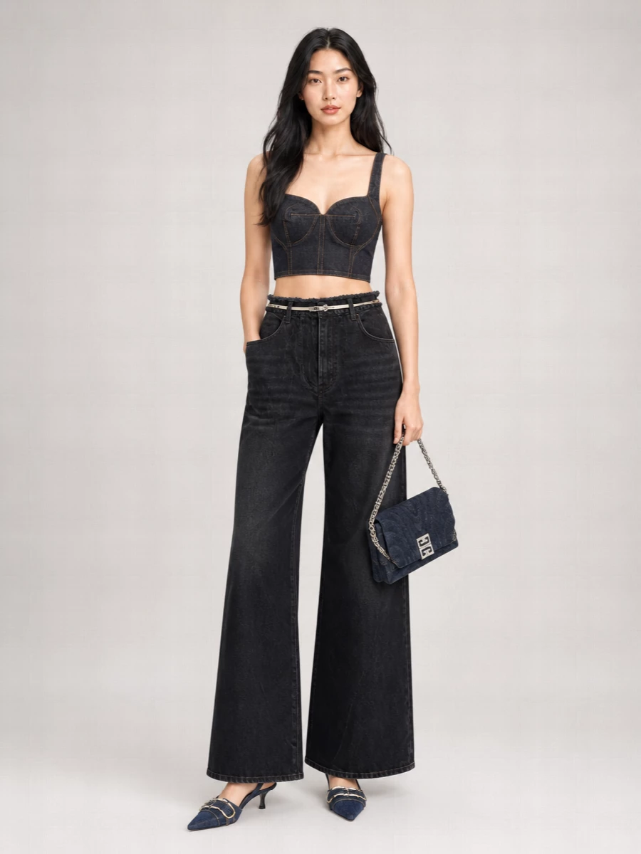 Givenchy Denim High-Rise Wide-Leg Flared Jeans