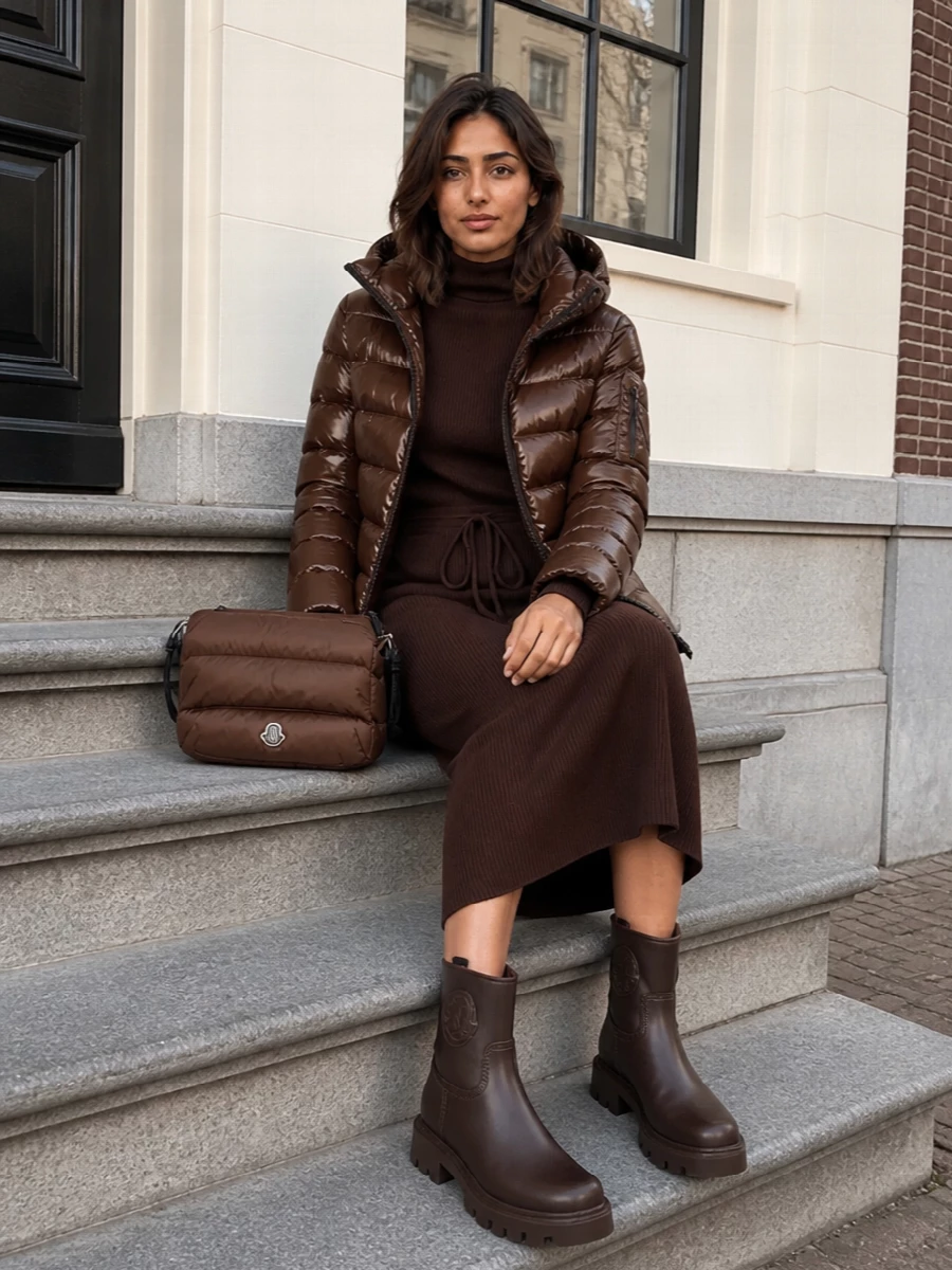 Herno puffer apc knit dress moncler boots