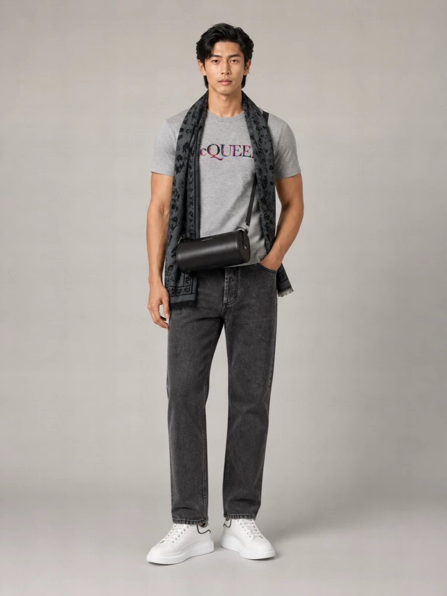 Alexander Mcqueen Ribbed Crew-Neck Oversized T-Shirt