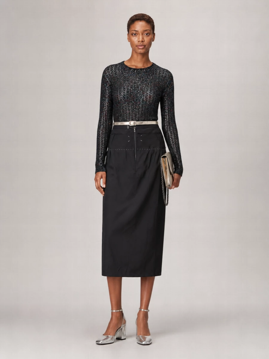 Maison Margiela Ribbed Slim-Fit Sequined Jumper