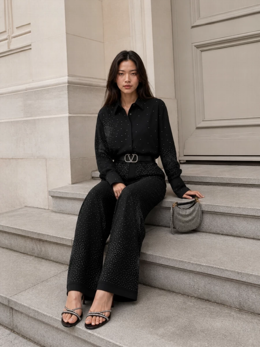 Giuseppe di morabito crystal trousers outfit