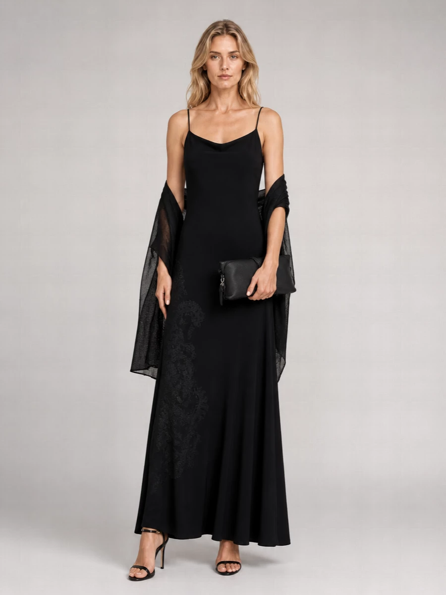 Isabel Marant Silk Crepe Paneled Cutout Cowl-Neck Maxi Dress
