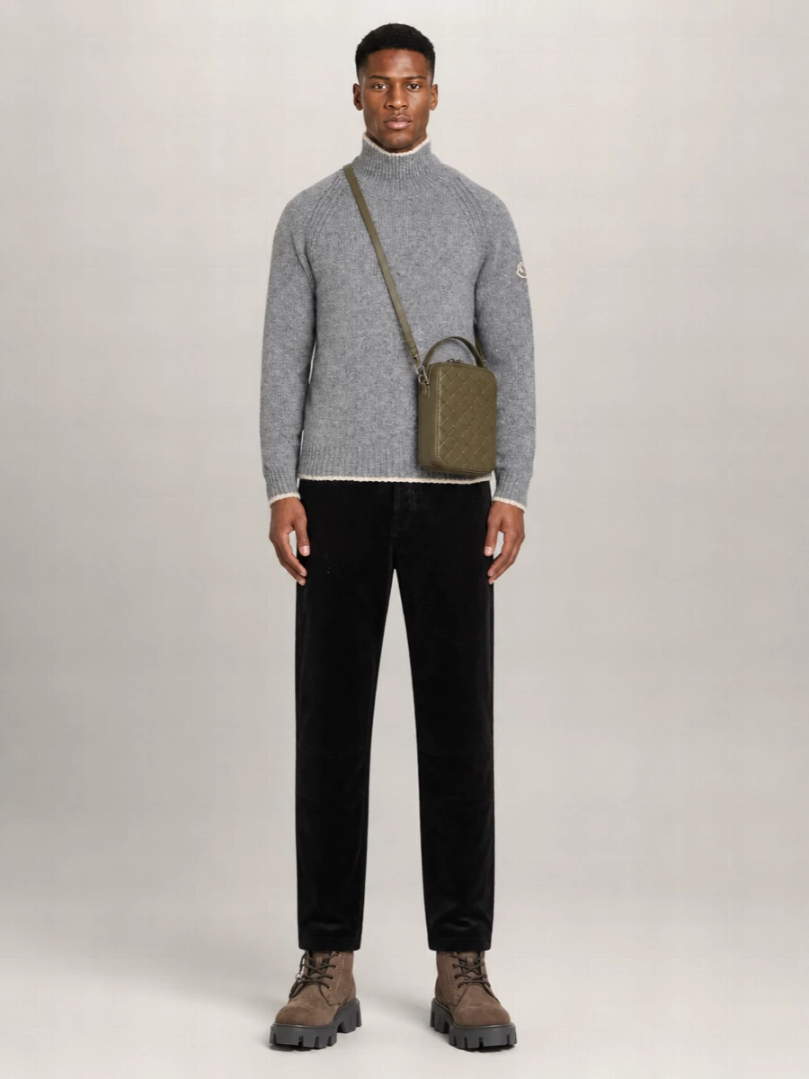 Moncler Leather Lace-Up Ankle Boots