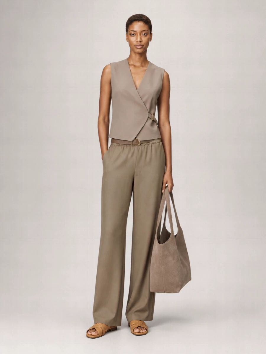 Pt Torino Satin Wide-Leg Trousers