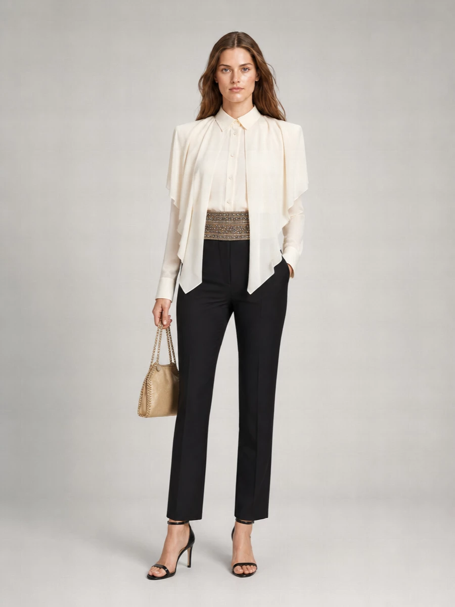 Stella Mccartney Wool Crystal-Embellished Straight-Leg Trousers