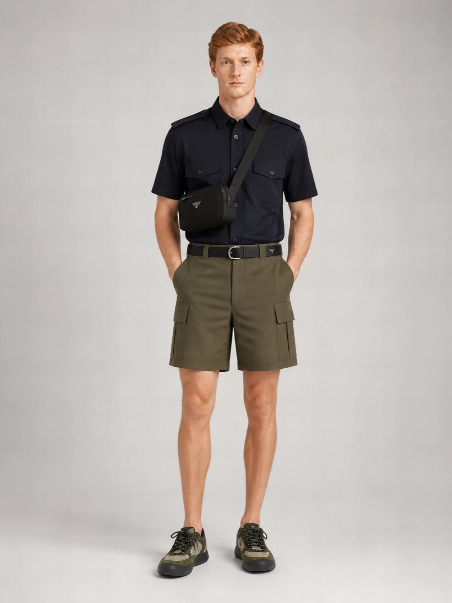 Prada Mohair Cargo Bermuda Shorts