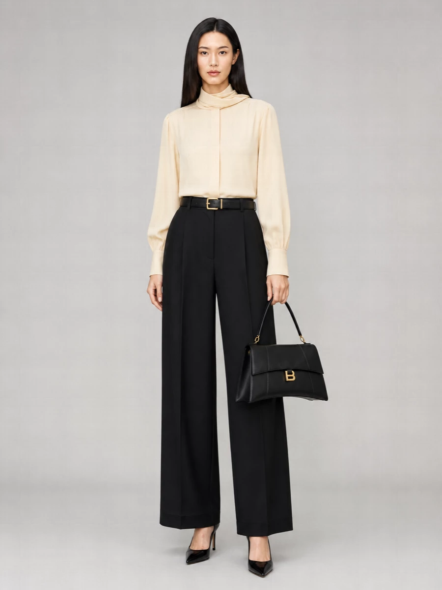 Prada Cashmere Wide-Leg Trousers