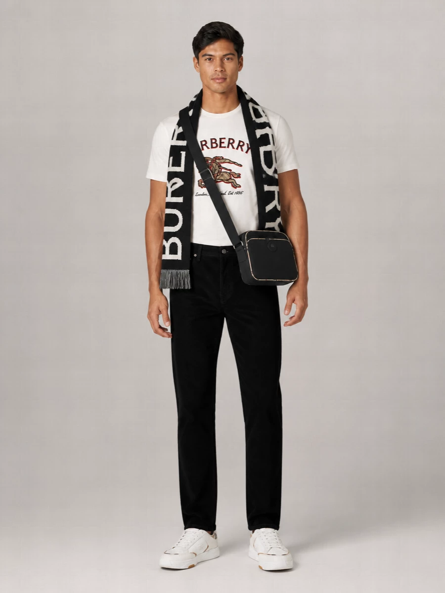 Burberry Cotton Logo-Embroidered Crew-Neck T-Shirt