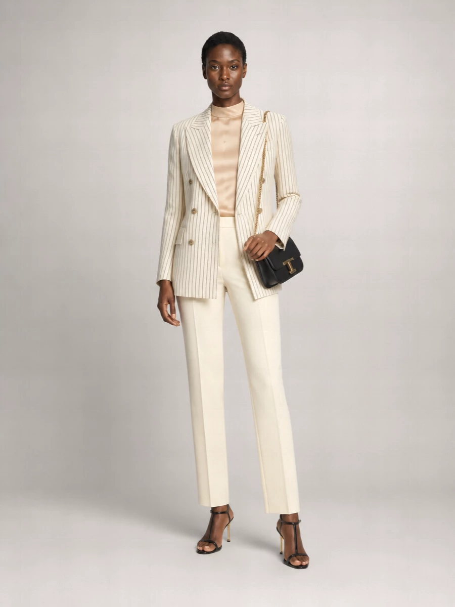 Tom Ford Wool Silk Striped Double-Breasted Blazer