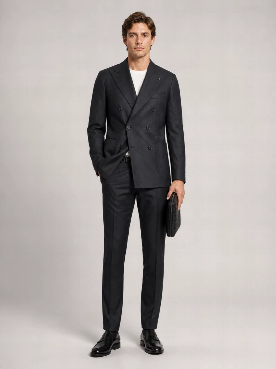 Pt Torino Virgin Wool Pleated Tapered Tailored Trousers