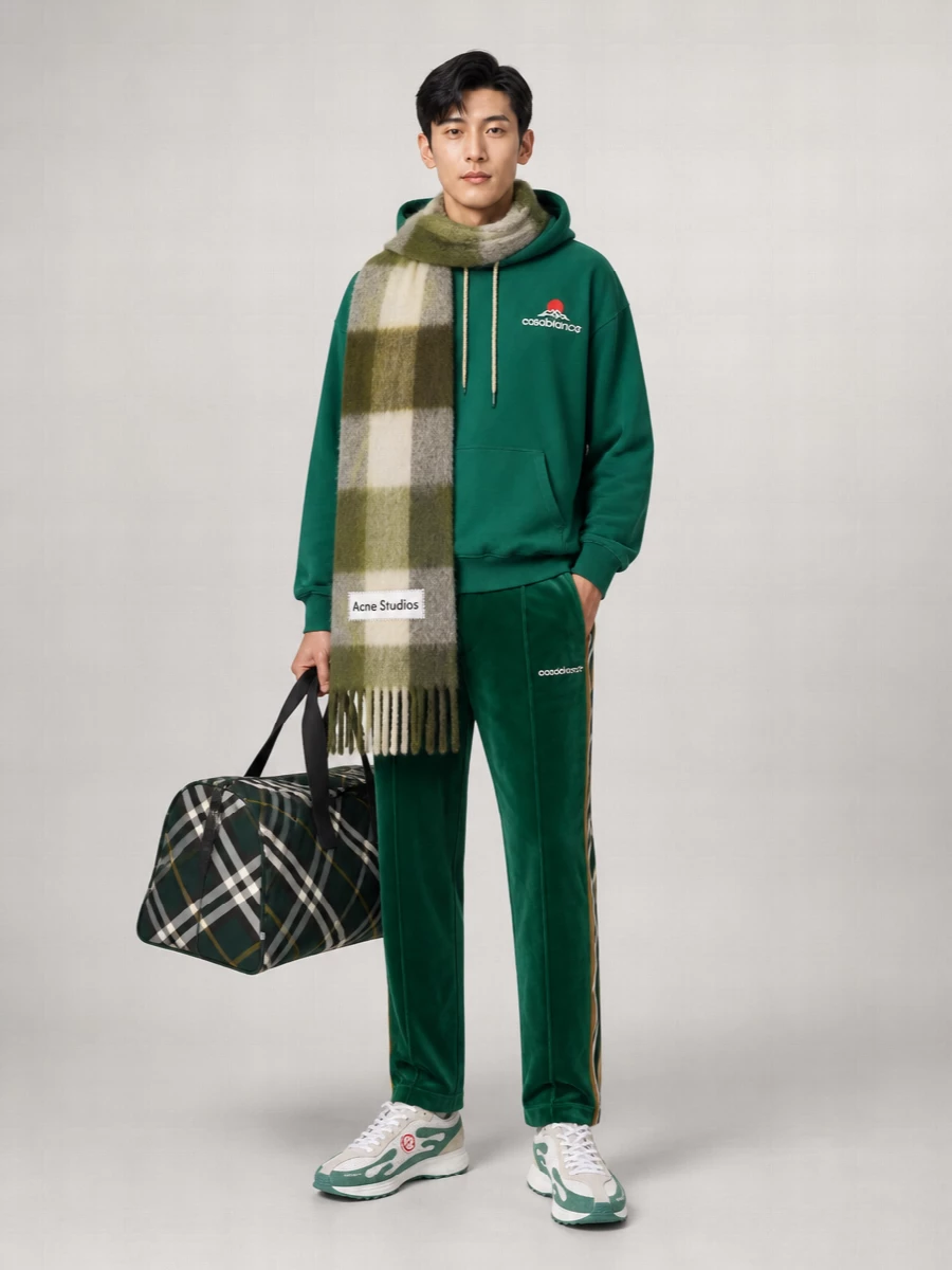 Acne Studios Mohair-Blend Checked Scarf