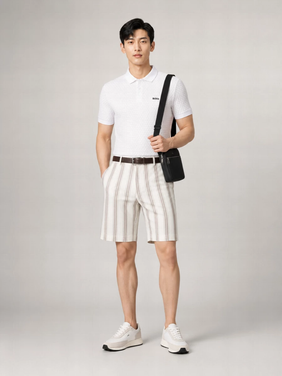 Boss Patterned Cotton Polo Shirt