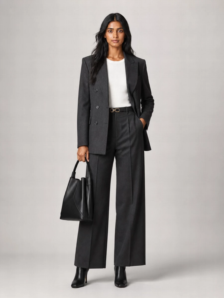 Victoria Beckham virgin wool pleated wide-leg suit trousers