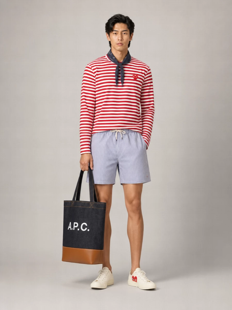 Comme Des Garçons Play Embroidered Cotton T-Shirt