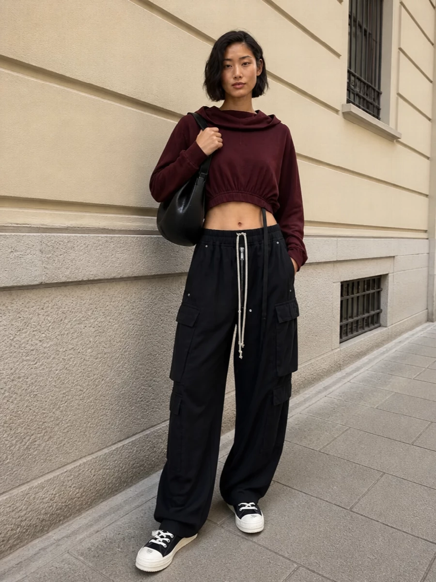 Rick owens drkshdw cargo pants canvas high tops