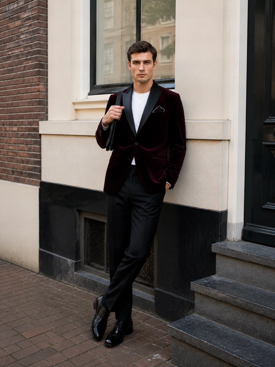 Pal zileri velvet dinner jacket black trousers