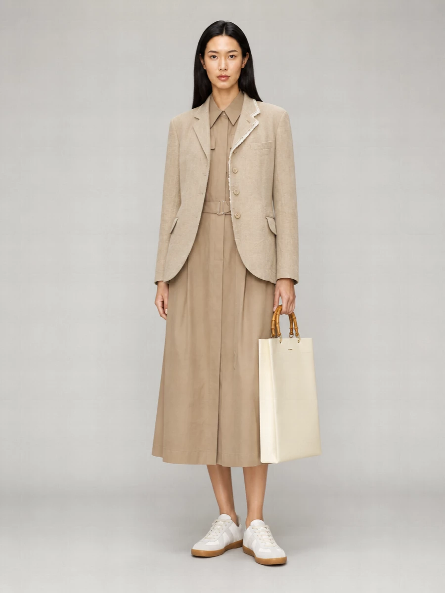 Comme Des Garçons Linen Single-Breasted Blazer