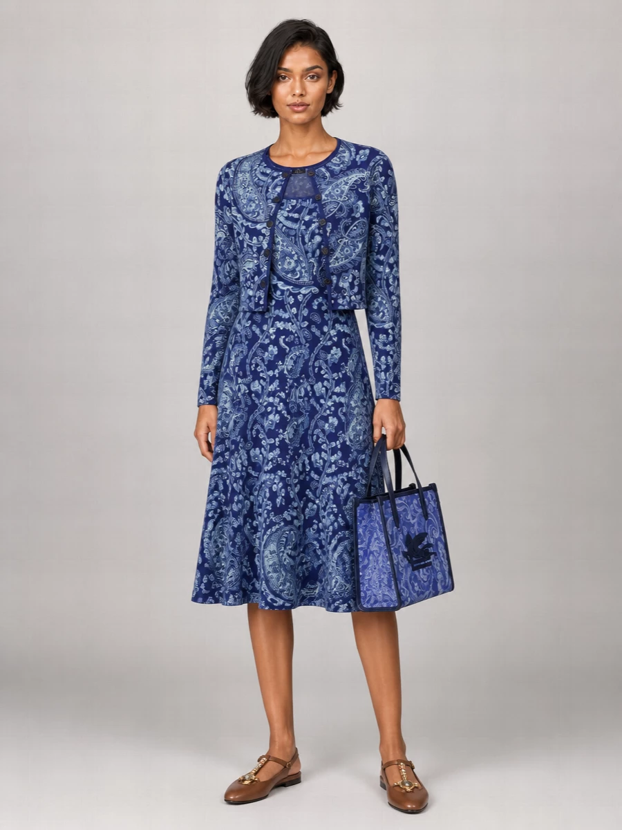 Etro Embroidered Knit Cropped Jacket