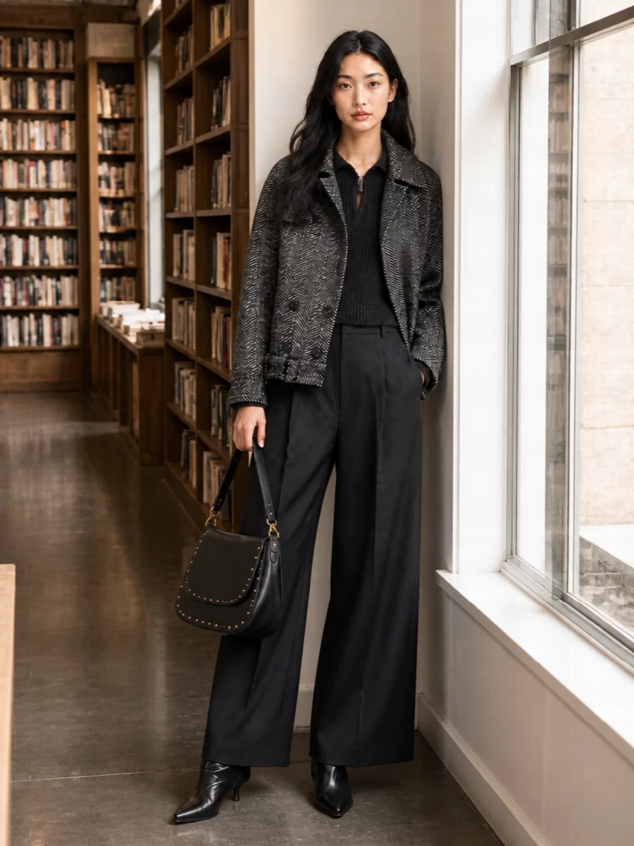 Isabel marant herringbone jacket wide leg trousers