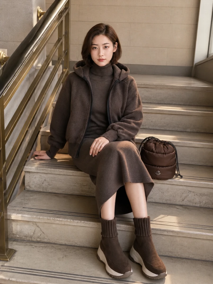 Canada goose bomber mocha knit dress hogan boots