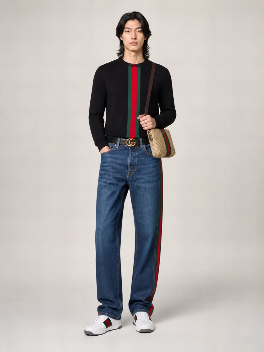 Gucci Nylon Lace-Up Sneakers