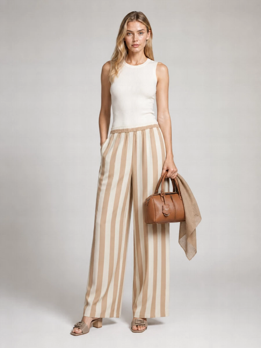 Fendi Silk Printed Wide-Leg Pants