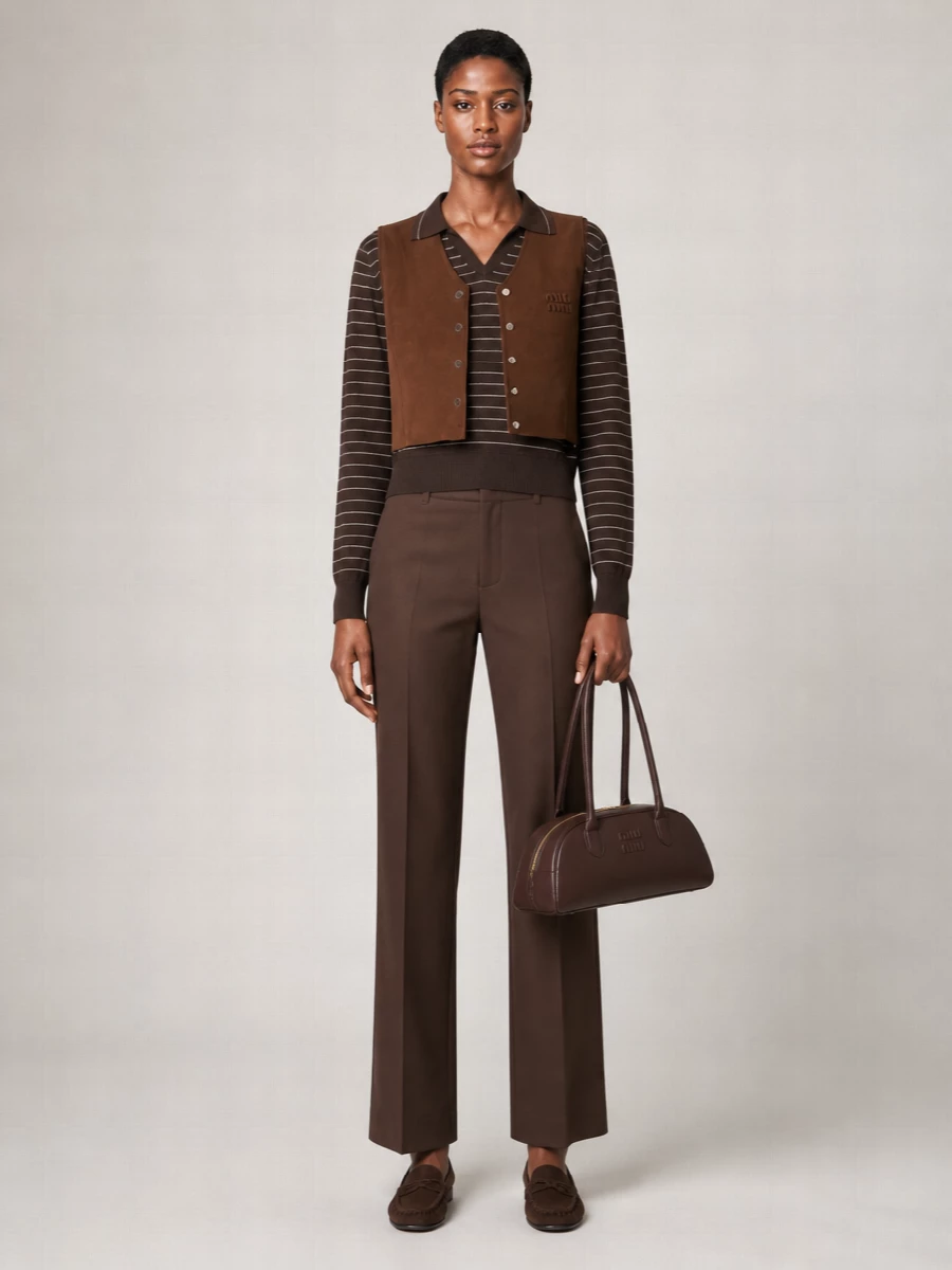 Miu Miu Lamb Leather Fitted Jacket