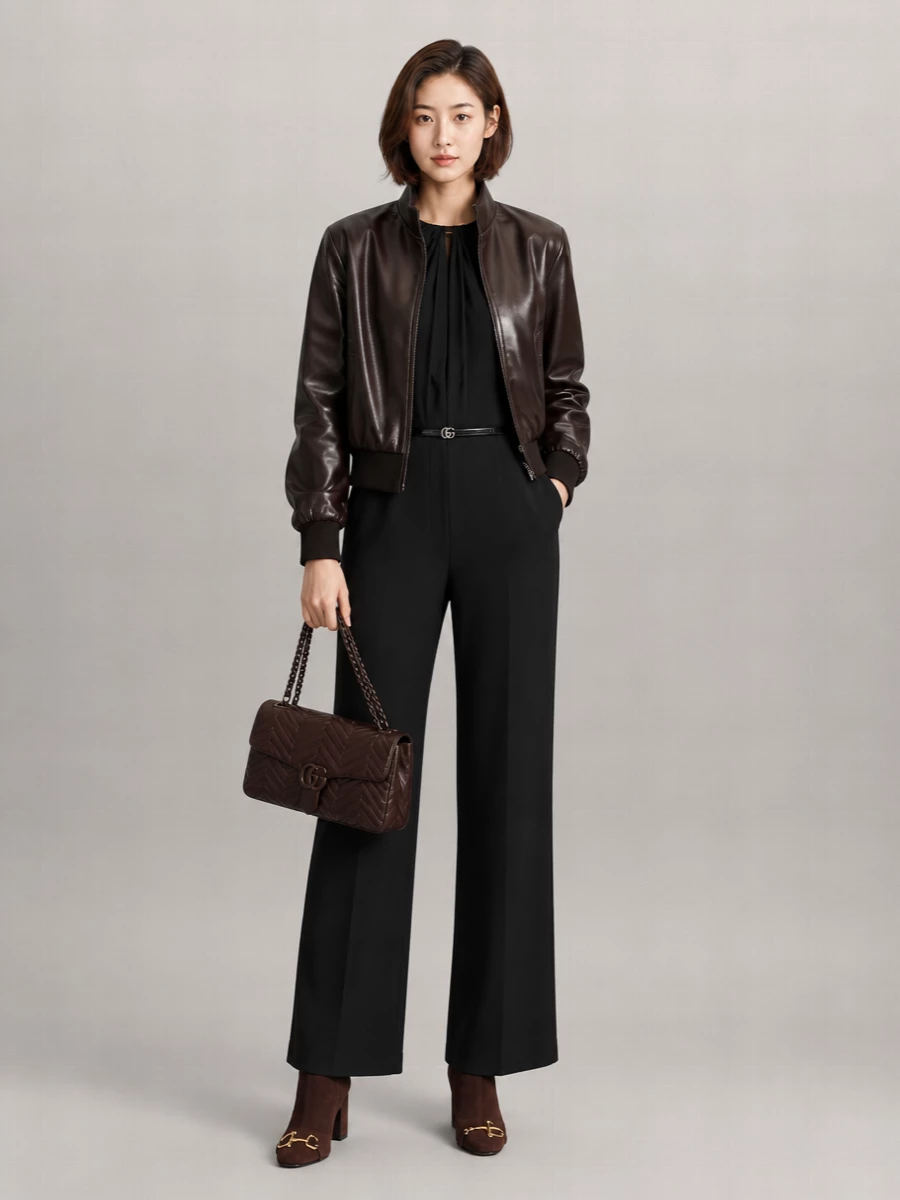 Gucci Lamb Leather Bomber Jacket