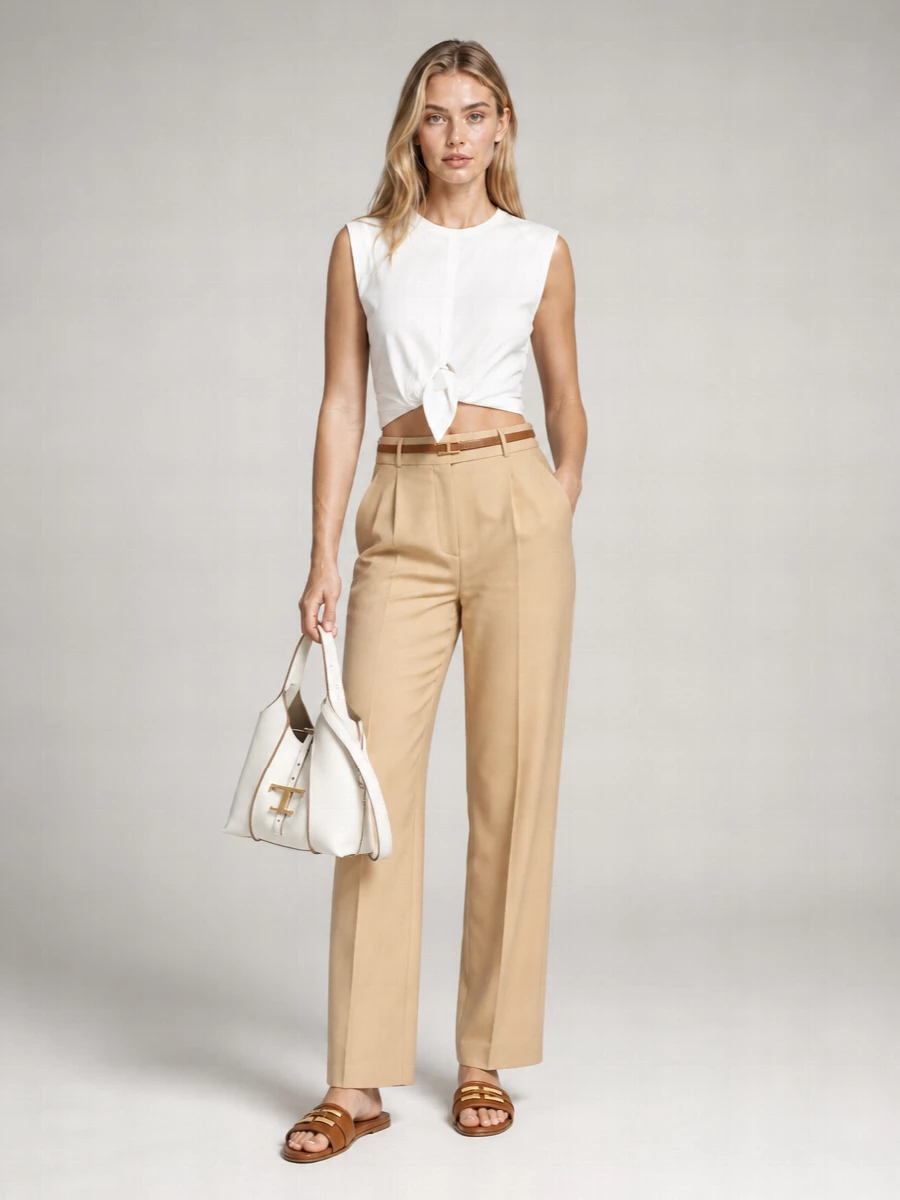 Elisabetta Franchi Cotton Knot Sleeveless Top